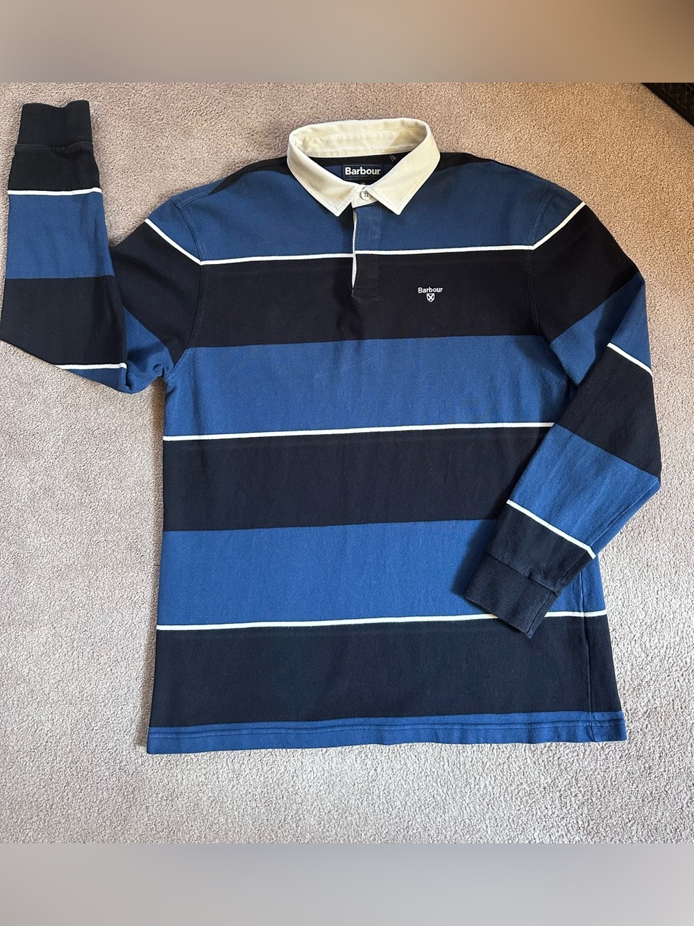 Barbour Striped Rugby Sweatshirt Casual Size XXL